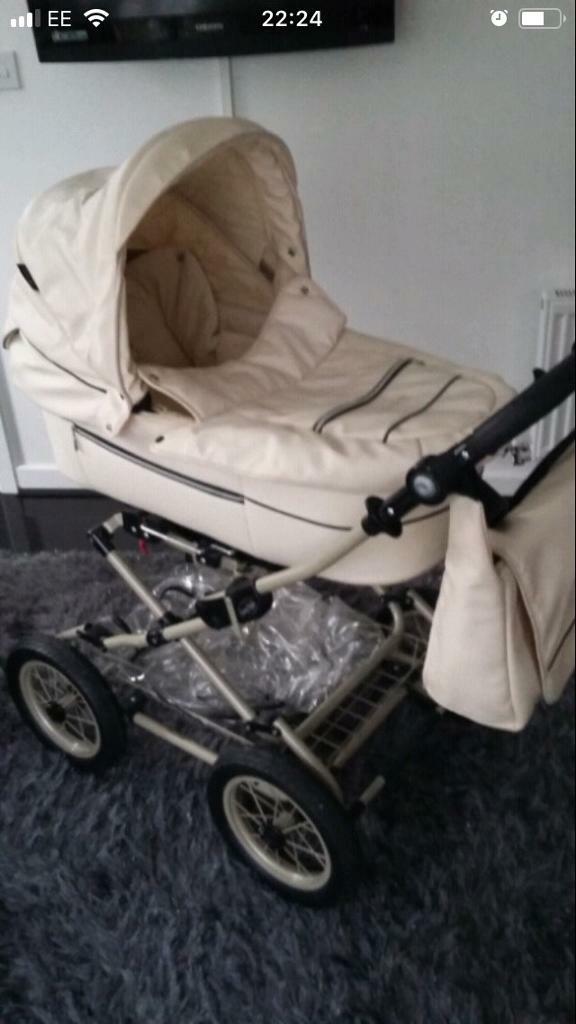 babystyle prestige cream leather pram
